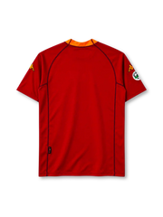 AS Roma 2001-02 home jersey in dark red with INA Assitalia sponsor and orange collar