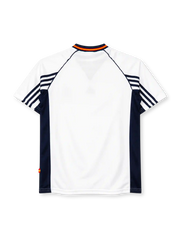 Spain 1998 away jersey in white with navy panels and Spanish federation crest