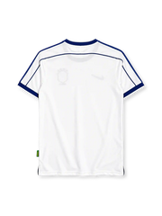 Brazil 1998 white jersey with blue trim and CBF crest