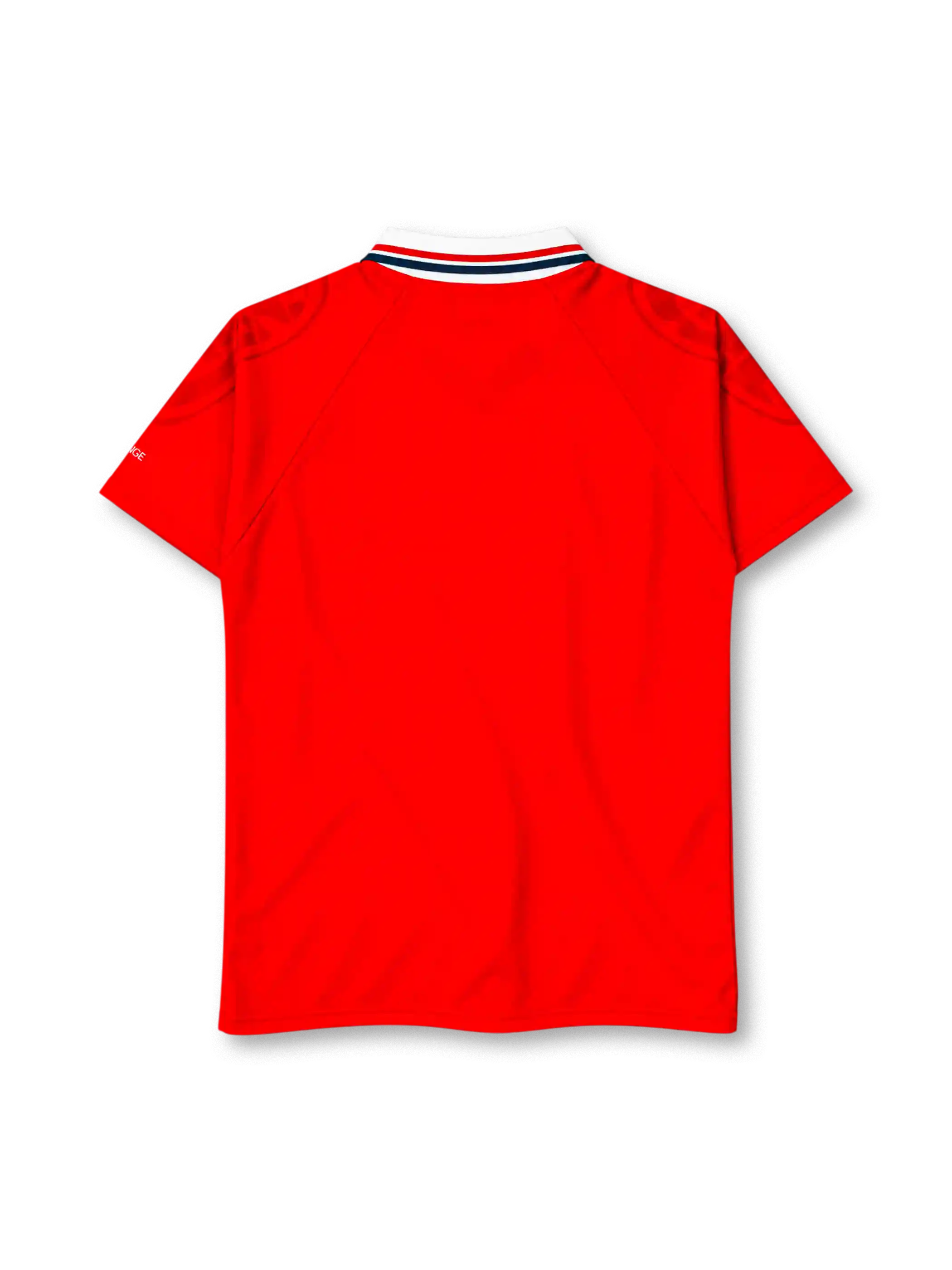 Norway 1997-98 home jersey in red with navy Nordic cross graphic
