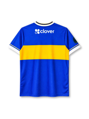 Tipperary GAA home jersey in blue with gold chest band and Clover sponsor