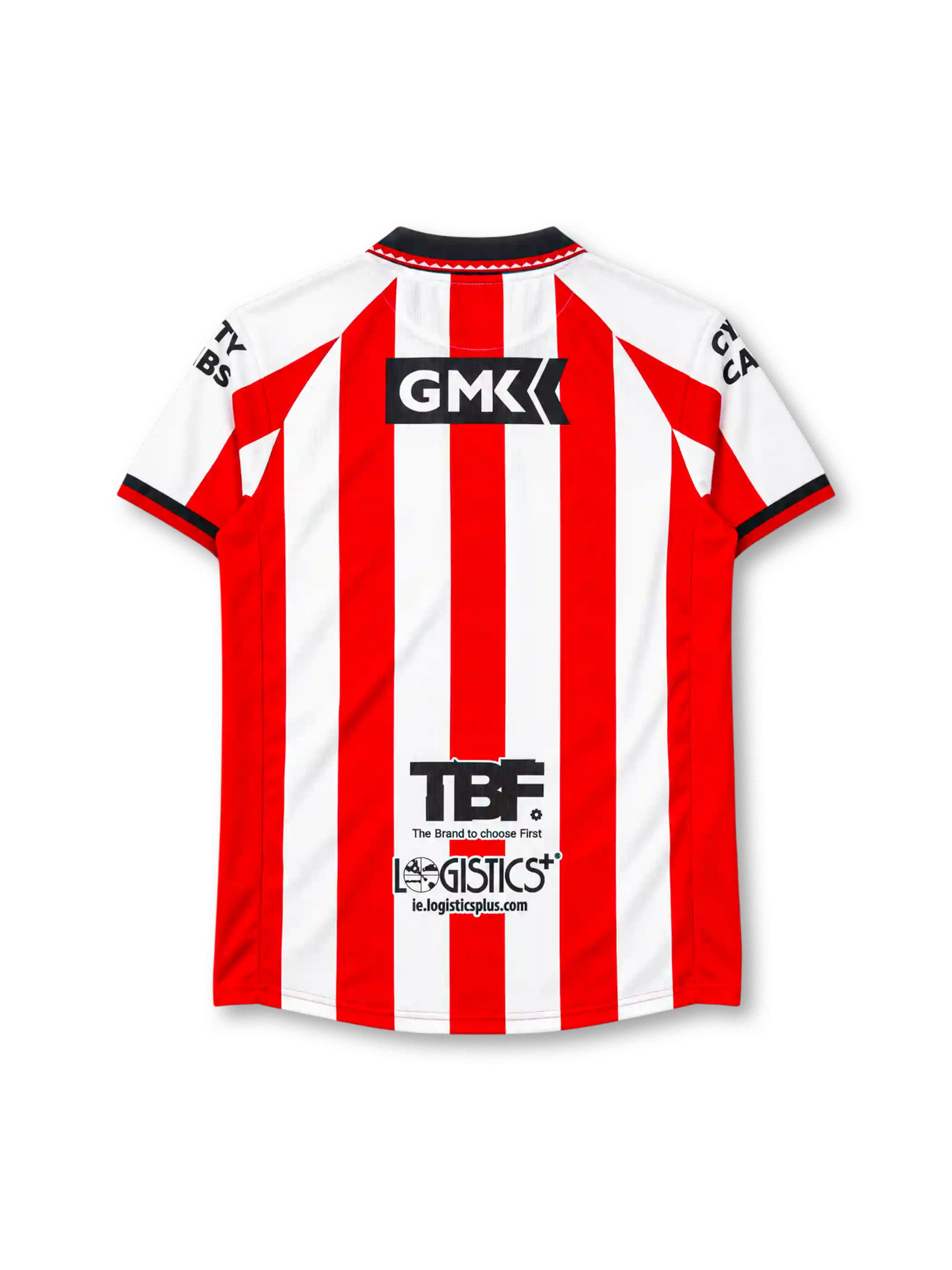 Derry City 2026 home jersey in red and white stripes with Diamond sponsor