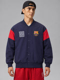 FC Barcelona 1899 Retro Baseball Jacket Navy Red