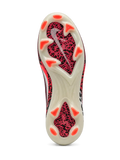 Burgundy Nike Mercurial-style FG soccer cleats with metallic silver Swoosh, black and red Safari-inspired heel graphics, cream outsole, and red stud accents.