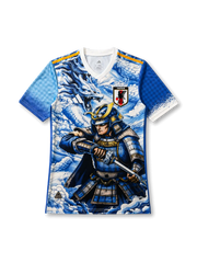 Japan 26/27 Samurai Dragon special edition jersey front with samurai warrior and blue dragon graphic