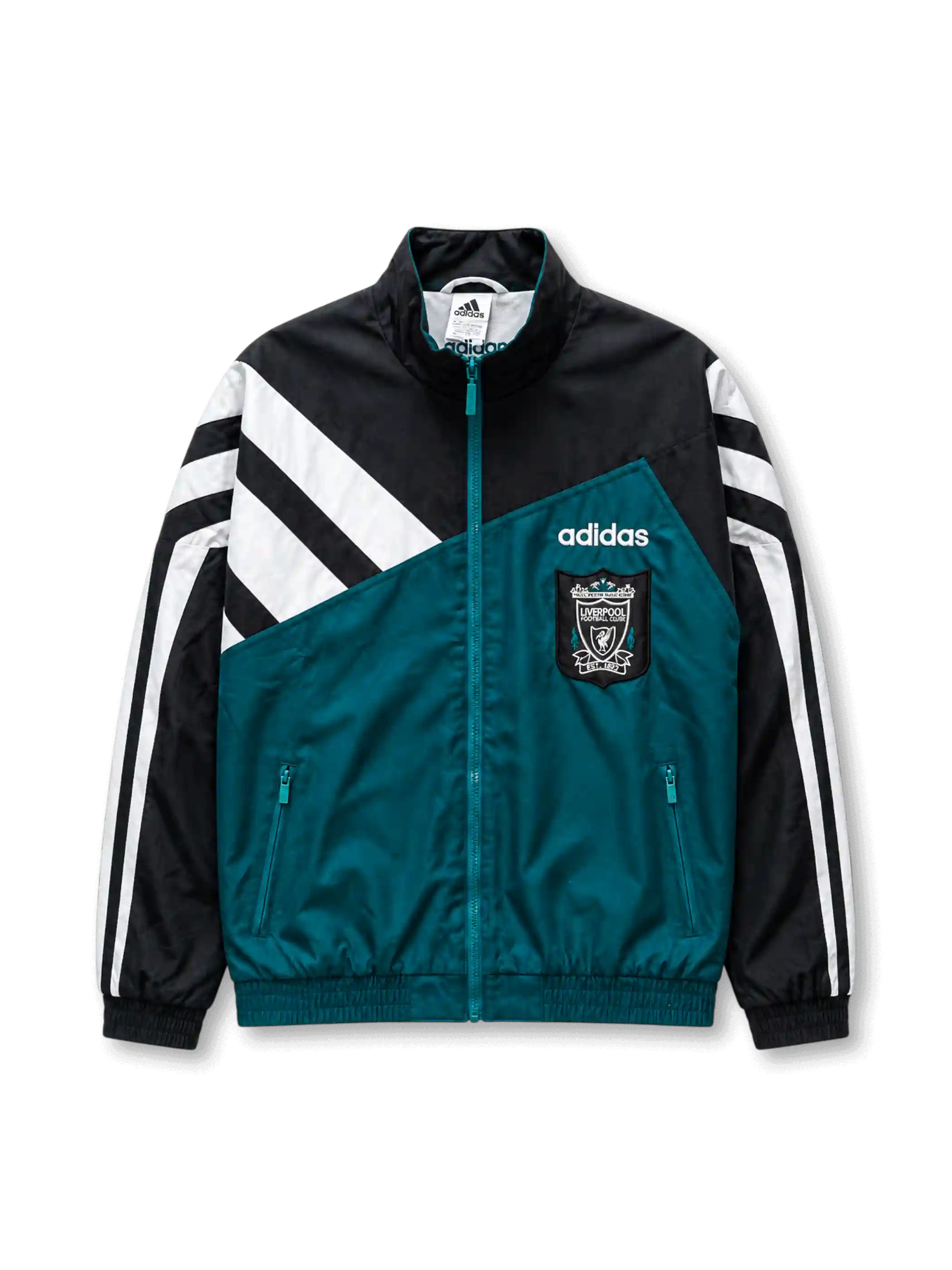 Liverpool 1995/96 away track jacket back with adidas wordmark and Carlsberg sponsor print