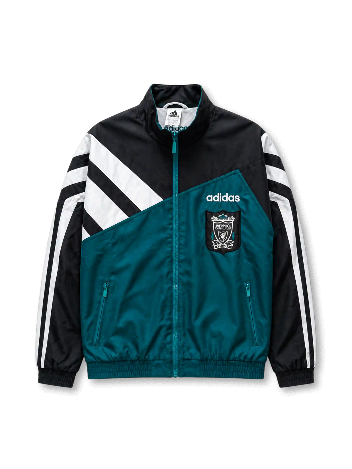 Liverpool 1995/96 away track jacket back with adidas wordmark and Carlsberg sponsor print
