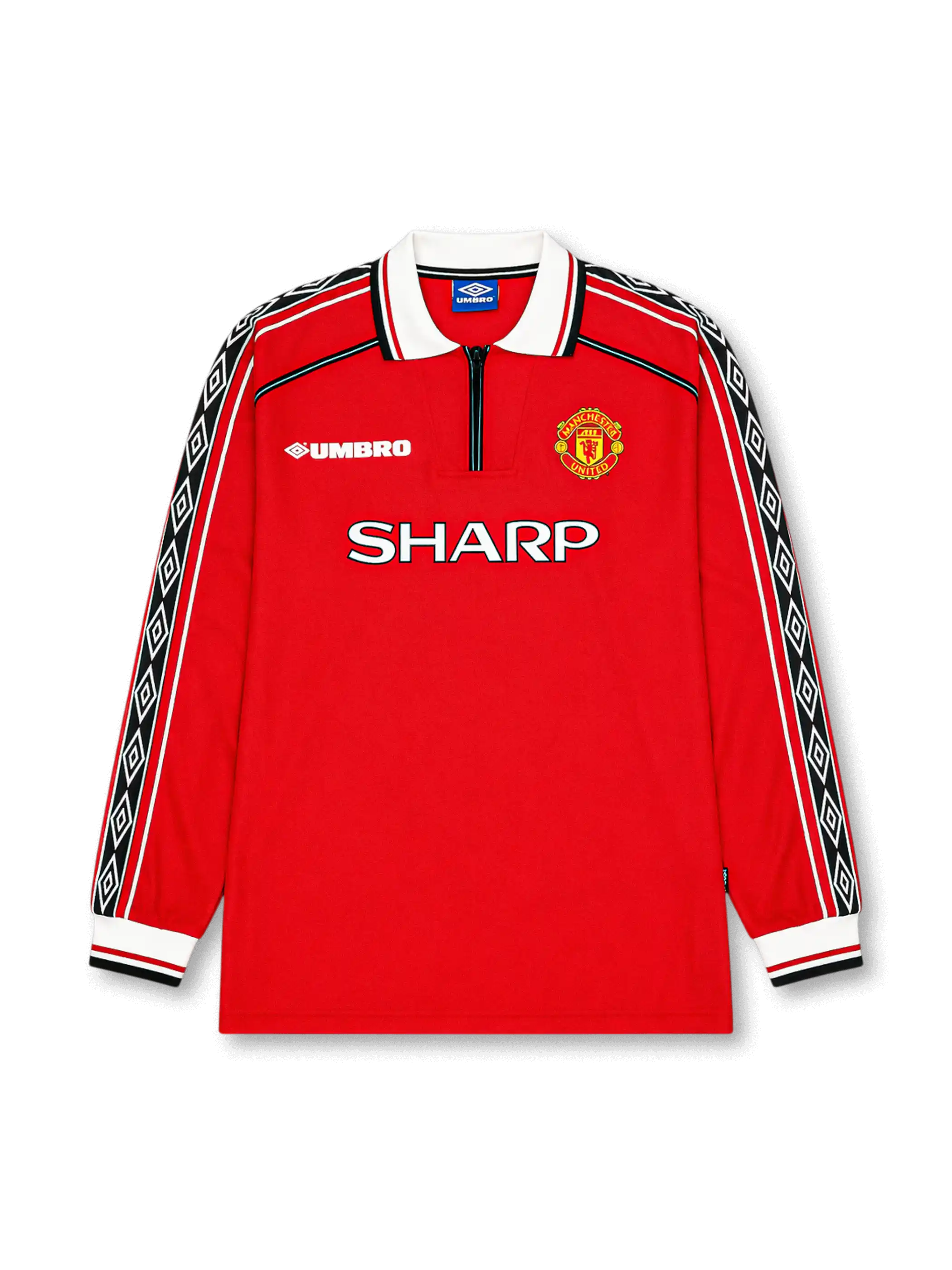 Manchester United 1998-99 home jersey Beckham number 7 front and back view