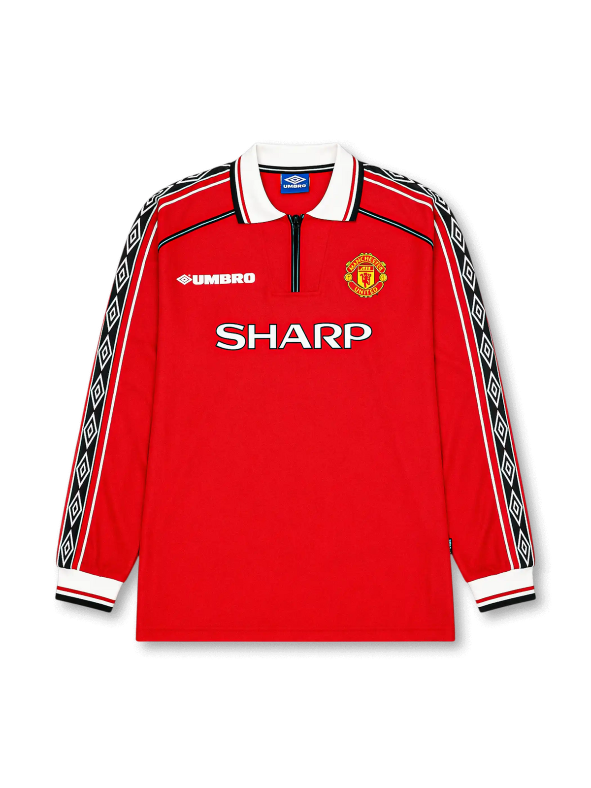 Manchester United 1998-99 home jersey Beckham number 7 front and back view